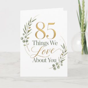 Carte 85 choses que nous aimons de vous