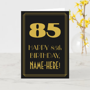 Carte 85e anniversaire - Art Déco Inspiré Look "85" & No