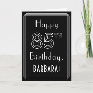 Carte 85e anniversaire : Art Déco Style # 85 & Nom perso