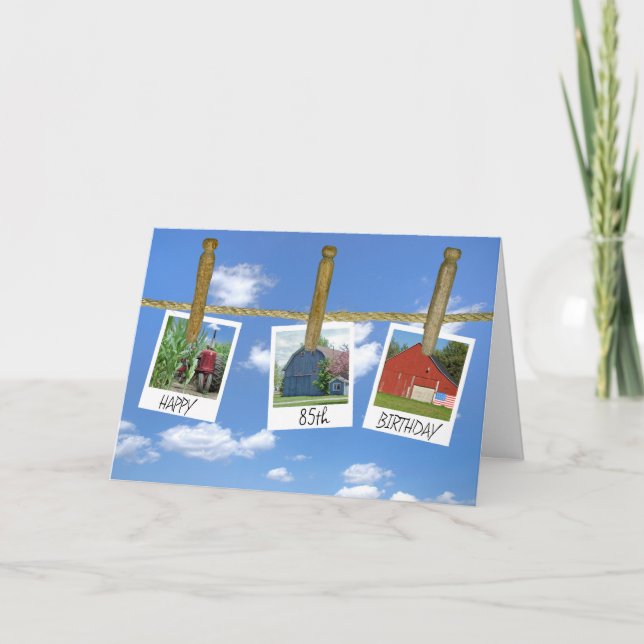 Carte 85e Anniversaire Granges Et Captures De Tracteurs (Devant)