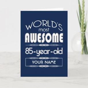 Carte 85e Anniversaire Mondes Meilleur Fabuleux Bleu Fon