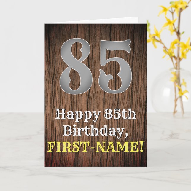 Carte 85e anniversaire : Pays inspiré par l'Ouest Look,  (Fleur jaune)