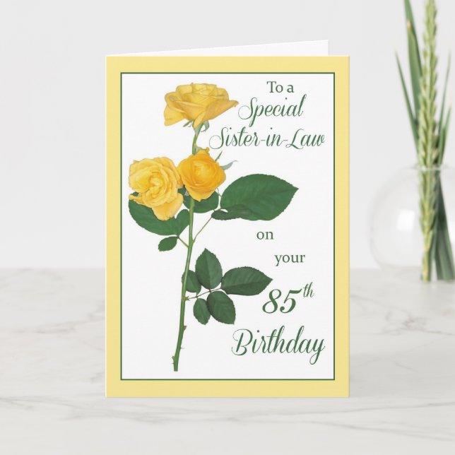 Carte 85e anniversaire Rose, belle-soeur (Devant)