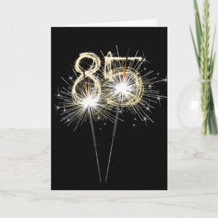 Carte 85e anniversaire Sparklers en noir