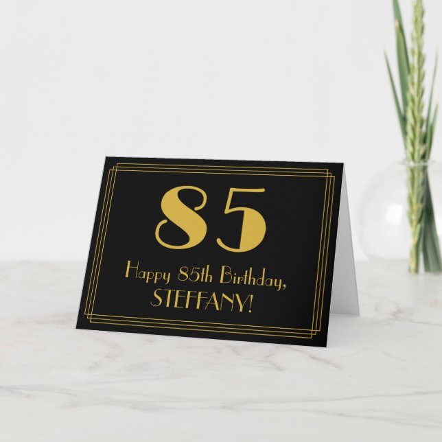 Carte 85e Anniversaire : Vue inspirée d'Art déco "85" +  (Devant)