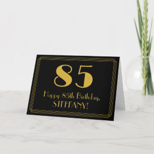 Carte 85ème anniversaire : Art Déco Inspiré Look "85" + 