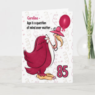 Carte 85th Funny Birthday Pink Buzzard with Name