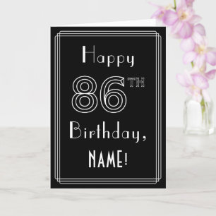 Carte 86e anniversaire : Art Déco Style # 86 & Nom perso