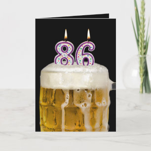 Carte 86e Anniversaire Bière en noir