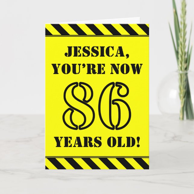 Carte 86e anniversaire : Jeu de style graphique, Nom per (Devant)
