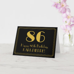 Carte 86ème anniversaire : Art Déco Inspiré Look "86" +