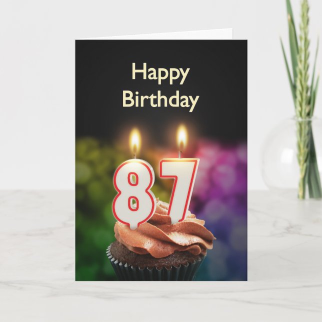Carte 87e anniversaire avec bougies (Devant)