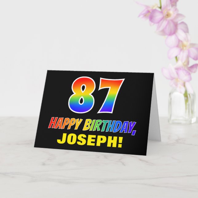 Carte 87e anniversaire : Bold, amusant, simple, arc-en-c (Orchidée)