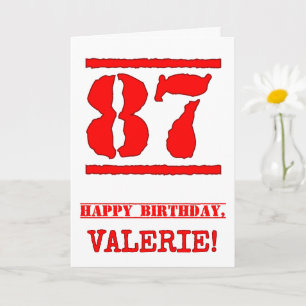 Carte 87e anniversaire : un look amusant inspiré d'un ta