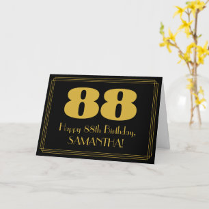Carte 88e anniversaire : Art Déco Inspiré Look "88" & No