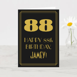 Carte 88e anniversaire ~ Art Déco Inspiré Look "88" & No