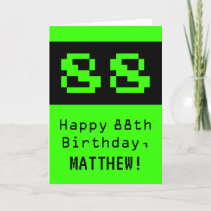 Carte 88e anniversaire : Nerdy / Geeky Style "88" et nom