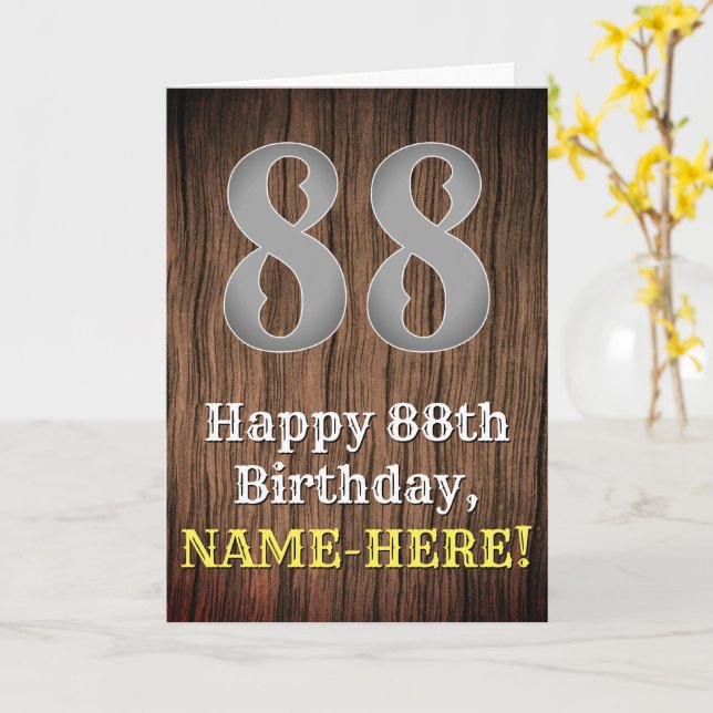 Carte 88e anniversaire : Pays inspiré par l'Ouest Look,  (Fleur jaune)