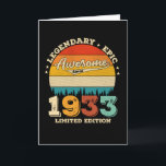 Carte 89 Year Old Awesome Since 1933 89th Birthday Gift<br><div class="desc">Birthday Design For anyone who's horoscope say difficult & Stubborn But totally worth.Wear it with pride at work,  school gym perfect to pair with shorts,  leggings or jeans for a casual yet trendy Look</div>