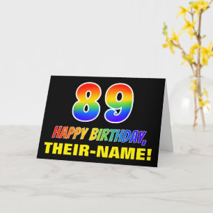 Carte 89e anniversaire : Bold, amusant, simple, arc-en-c