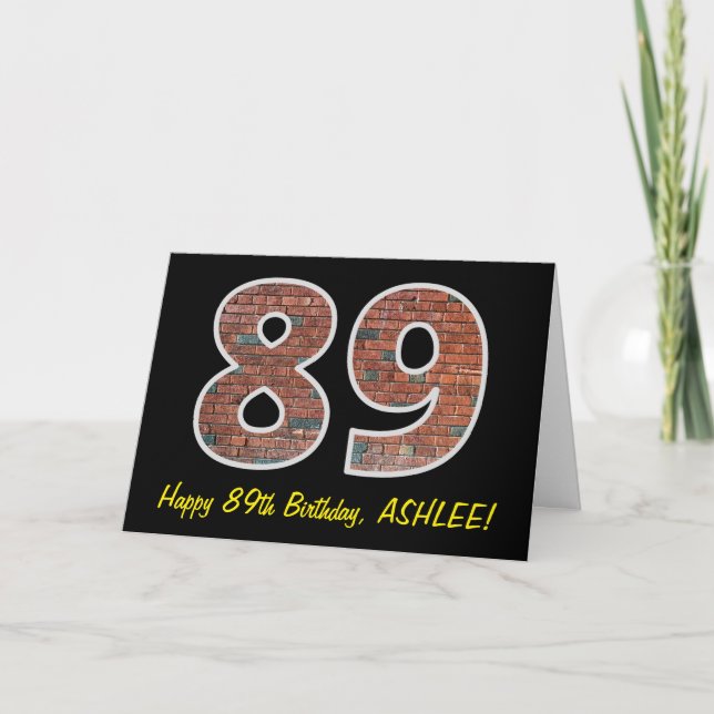 Carte 89e anniversaire - Motif de mur de briques "89" av (Devant)