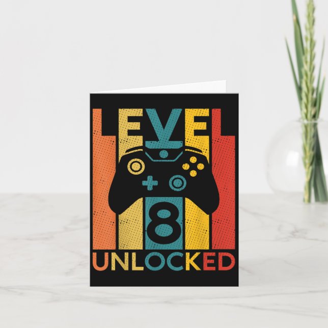 Carte 8 Anniversaire 8e niveau de jeu déverrouillé Citat (Devant)
