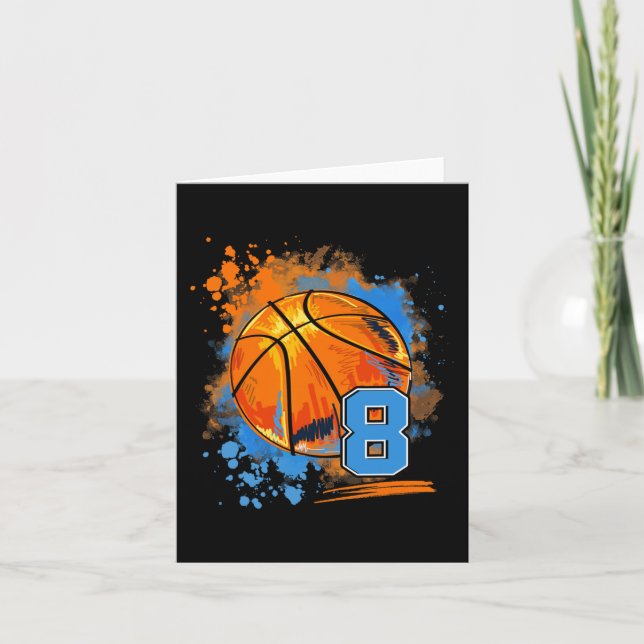 Carte 8 ans 8e anniversaire Basketball (Devant)