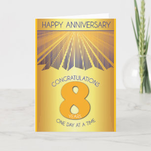 Carte 8 ans d'abstinence 12 Étapes Rayon Doré