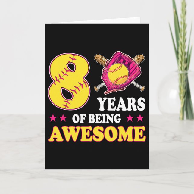 Carte 8 Ans De Fille Softll Géniale 8ème Anniversaire  (Devant)
