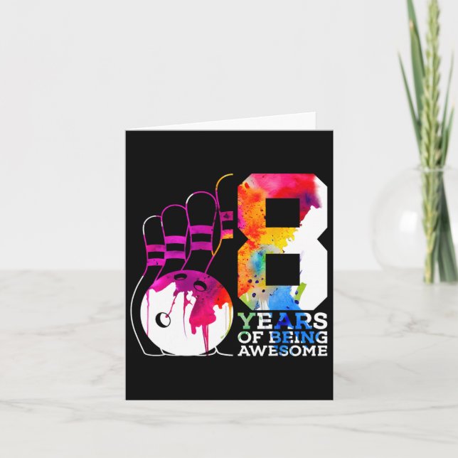 Carte 8 ans d'être génial Bowling 8e anniversaire (Devant)