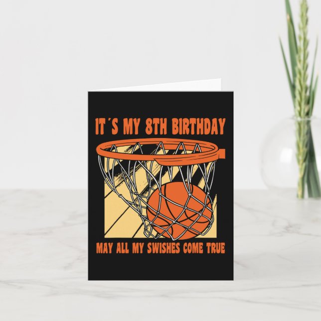 Carte 8 ans Joyeux 8e anniversaire Basketball 8e anniver (Devant)