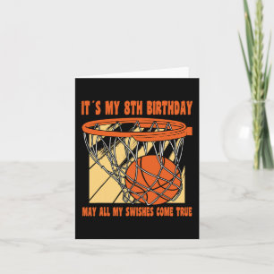 Carte 8 ans Joyeux 8e anniversaire Basketball 8e anniver