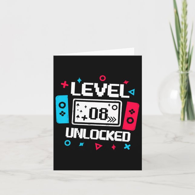 Carte 8 Joueur déverrouillé - 8e anniversaire jeu vidéo  (Devant)