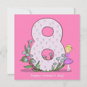 Carte 8 mars avec grand huit et petite ballerine