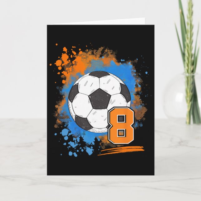 Carte 8e anniversaire 8 ans Football Ll  (Devant)