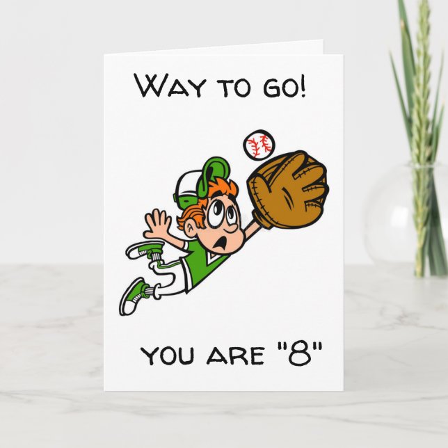 Carte *8e ANNIVERSAIRE* À VOTRE BASEBALLL PLAYER Card (Devant)
