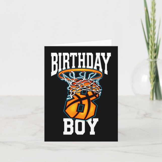 Carte 8e anniversaire Basketball 8 ans Enfants Cadeau 1 (Devant)