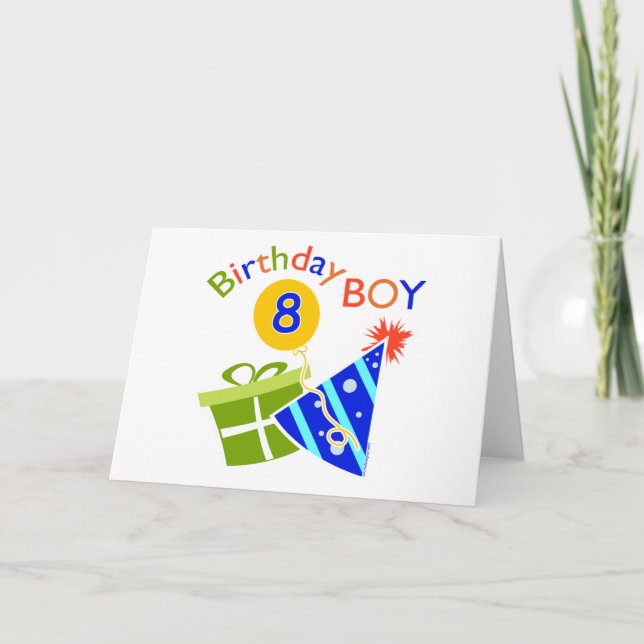 Carte 8e anniversaire - Birthday Boy (Devant)