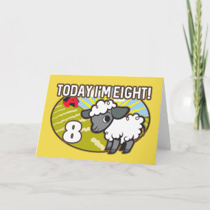 Carte 8e anniversaire de l'enfant Aujourd'hui, j'ai huit