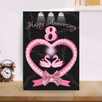 8e anniversaire de Mariage Pink Heart Bow for Coup