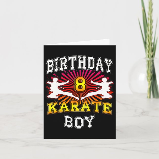 Carte 8e anniversaire garçon - Karate 8 ans enfant (Devant)