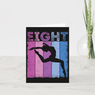 Carte 8e anniversaire Gymnastique 8 ans Danser Girl Gymn