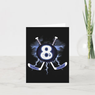 Carte 8e anniversaire - Hockey sur glace 8 ans Cadeau