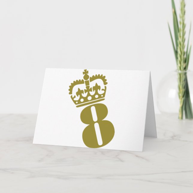 Carte 8e anniversaire - Numéro - Huit (Devant)