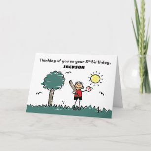 Carte 8e baseball Anniversaire Personnalisé Nom Stick Fi