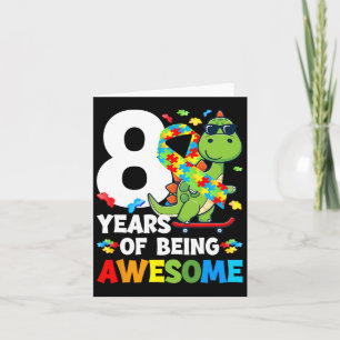 Carte 8e fête d'anniversaire de l'autisme 8 ans autiste