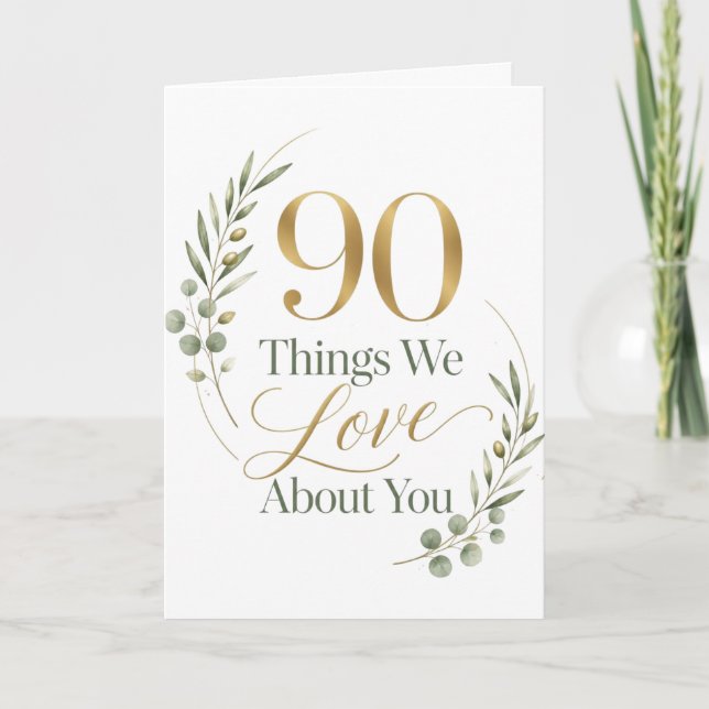 Carte 90 choses que nous aimons de vous (Devant)