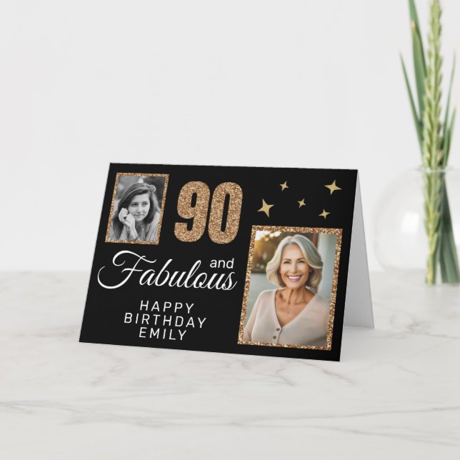 Carte 90 et Fabulous Gold Parties scintillant 2 Photo 90 (Devant)