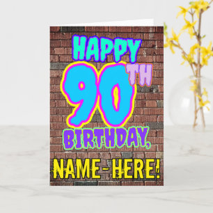 Carte 90e anniversaire - Amusant, Graffiti urbain inspir