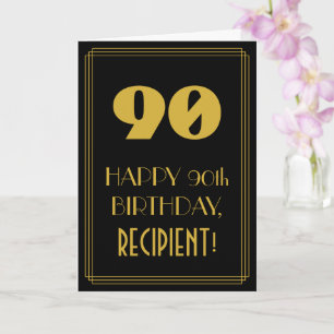 Carte 90e anniversaire - Art Déco Inspiré Look "90" & No